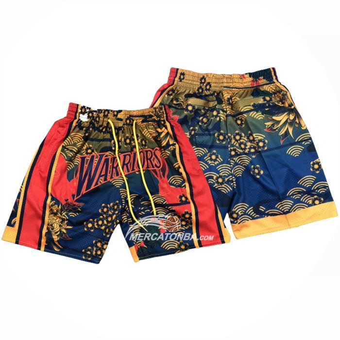 Pantaloncini Golden State Warriors Lunar New Year Mitchell & Ness Just Don Arancione